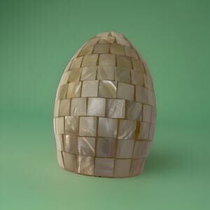 Kira Home Coast 7" Hand-Crafted Mosaic Sea Shell Glass Shade retail 36